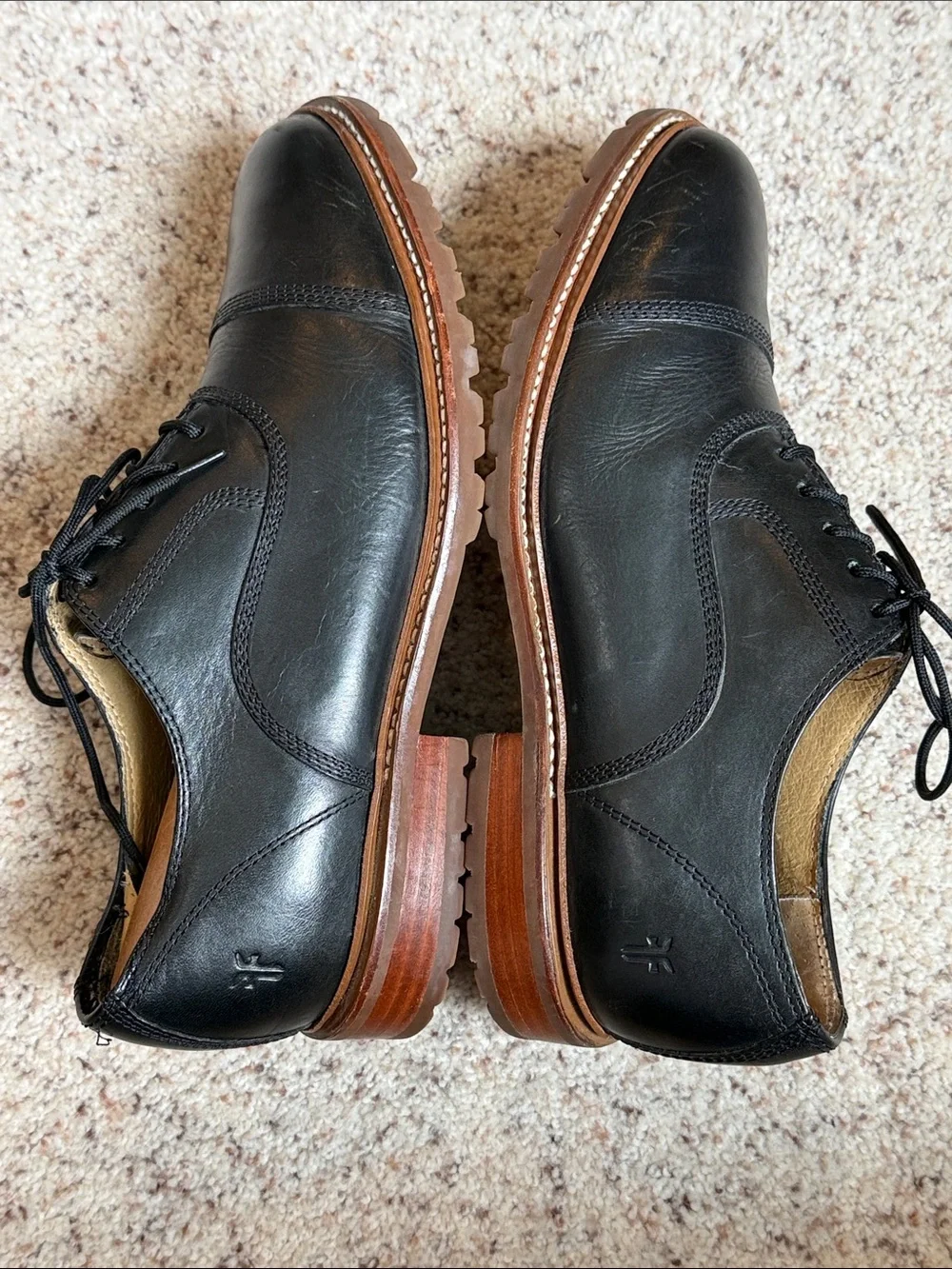 Frye James Bal Lug Oxford Lace Up Cap Toe Shoes
